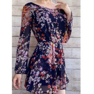 Lush Floral long sleeve blousy romper sz L